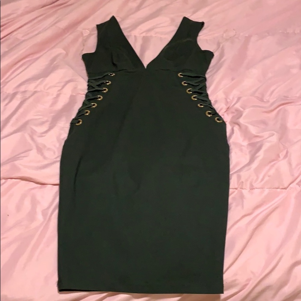 Green tight dress
